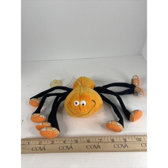 Vintage Commonwealth Orange and Black Plush Spider with Adjustable Legs 1989 - Picture 1 of 7